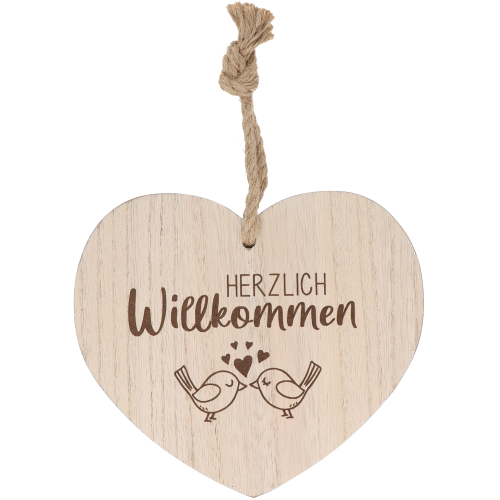 Deko-Herz "Herzlich Willkommen"